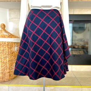 Brooks Brothers Cabin Core Wool Skirt size 8 Navy/Red